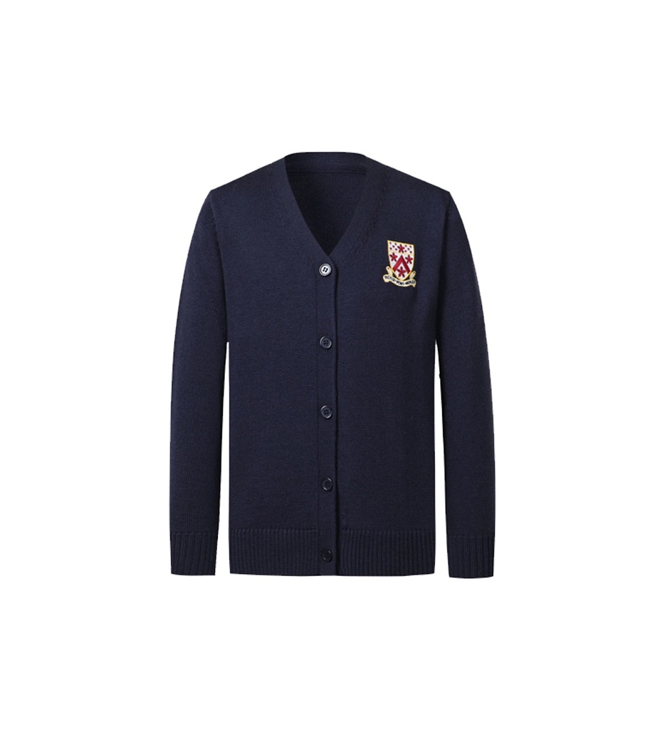 Navy Wool Cardigan  (Female Fit)